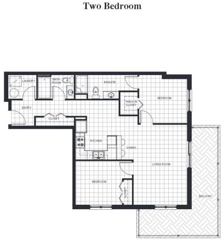 The two bedroom floorplan